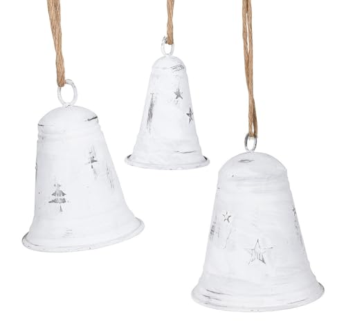Glocken-Set Zink Weiß Weihnachtsglocke 3 Stück Nikolaus...