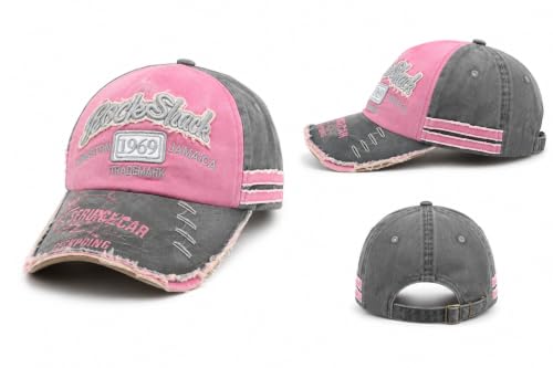 Image of 1969 Denim Washed Stylish Cap for Men Women with Brim (Fit to Head Size - Approx 54CM to 60CM)