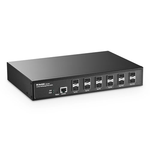 Image of MokerLink 12 Port 10G SFP+ Managed Fiber Switch, 1G /10G SFP Slot, L3 Web /CLI Managed, 240Gbps Bandwidth Desktop|Rackmount Network Switch