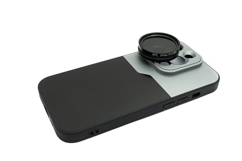 Filtro CPL 37mm antirreflejos para iPhone 14 Pro con funda protectora