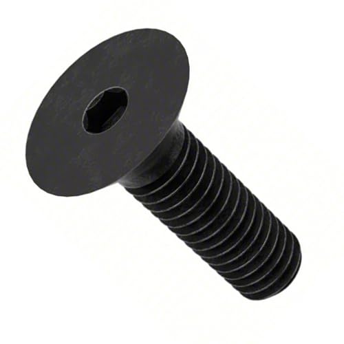 MonsterBolts - M4 x 12mm Flat Head Socket Cap Screws, DIN 7991, Alloy Steel, Black Oxide, 50 Pack