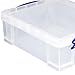 Really Useful Box Stackable 8.1 Liter Plastic Storage Container Bin with Snap Lid & Built-In Clip Lock Handles for Home & Office Organization (5 Pack)