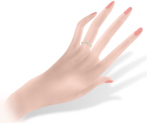 Naava Anillo para Mujer de Oro blanco 18K con Diamante 0.5 ct Talla 12