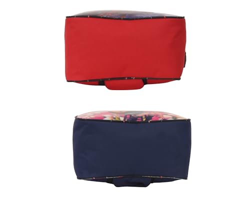 Image of STRONG LIFE Combo Polyester Tiffin School Office Picnic Work Lunch Bag for Kids with Bottle Holder Pack of 2 (Red+Blue), 4 Litre