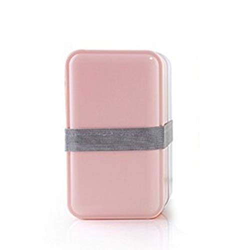 boîte à repas, Boîtes à Bento 1000ml boîte déjeuner Double couche conteneur de(Pink)