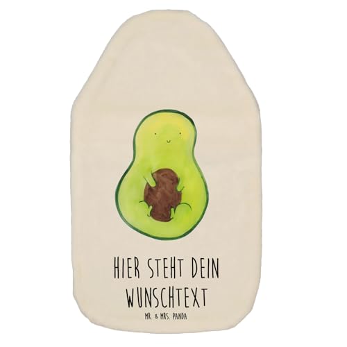 Mr. & Mrs. Panda Personalisierte Wärmflasche Avocado Kern - Weiß