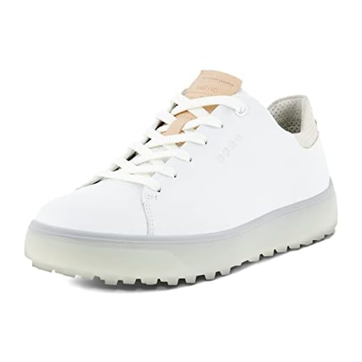 ECCO Women's Tray Hybrid Hydromax Water-Resistant Golf Shoe, Bright White, 8-8.5