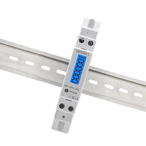 Single Phase Backlight Wattmeter Power LCD Digital Display Consumption Meter KWh 60A 110V 230VAC 50Hz Watt Din Rail Energy Meter(DDS661-RS485,AC110V 60Hz)