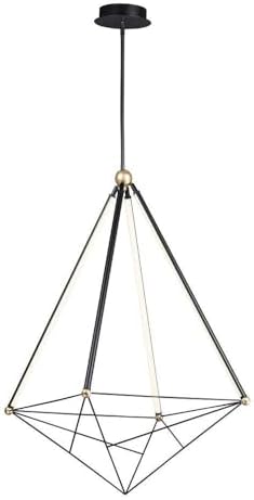 ET2 Lighting E20596-BKGLD Spire - 208W 4 LED Pendant-44.75 Inches Tall and 35 Inches Wide