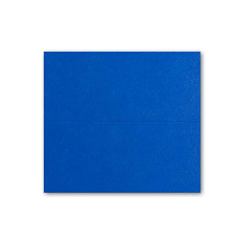 Neuser FarbenFroh place cards, size: 100 x 90 mm (folded 100 x 45 mm), 250 g/m², very sturdy and heavy quality 50 Pieces 18 - Royalblau - Image 3