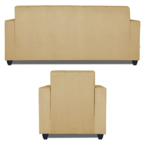 Image of Adorn India Rio Highback 3+1+1 5 Seater Sofa Set (Beige) (3 Year Warranty)