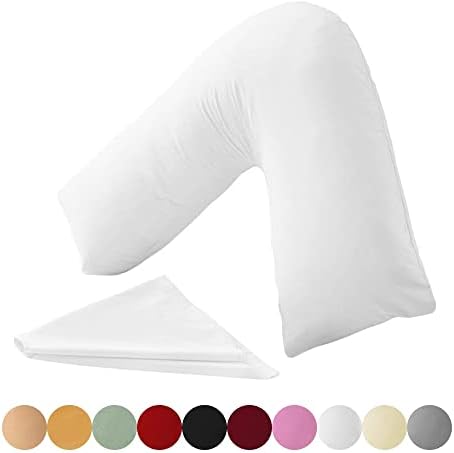 KANAK V Shaped Pillowcase Plain Polycotton Back & Neck Support V Pillow case cover - Orthopaedic/Pregnancy/Nursing Pillow Cover Only - Grey