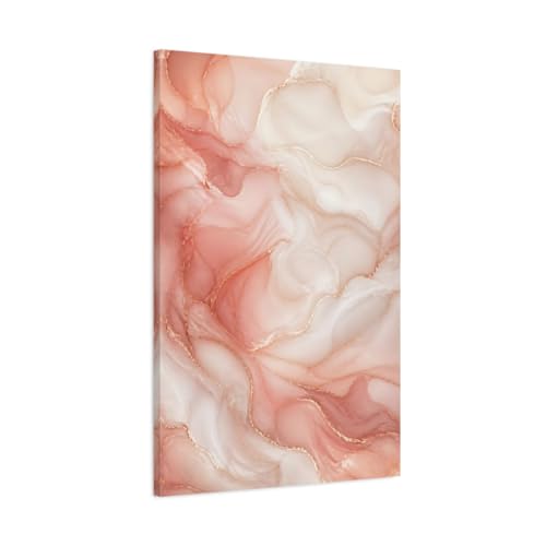 Toile abstraite rose et or 60x90 cm de qualité premium pour salon