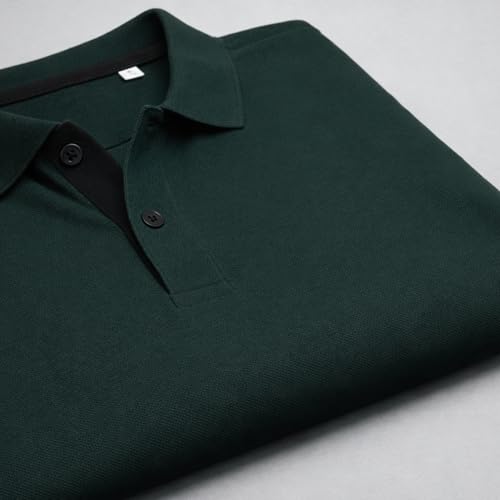 Image of Cotton Polo T-Shirt for Men | Solid Color Regular Fit Collar Neck T-Shirt