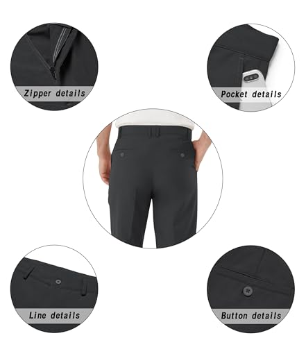 Image of Men's Tall Classic Fit Flex Flat Front Dress Pants Formal Pants for Business & Office