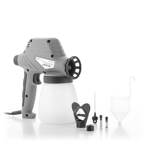 InnovaGoods - Pistola para Pintar Eléctrica Spraint, Depósito 800 ml, Flujo 300 ml/min, Viscosidad 60 din/s, Boquilla 0.8 mm, Ideal para Bricolaje, Lacado y Barnizado, Blanco, Metal