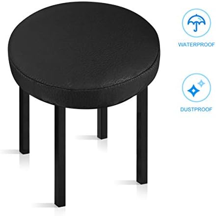BESPORTBLE Bar Stool Cushions Round - Stool Seat Cover Elastic Round Chair Cover Barstool Seat Cushion Protector Stool Soft Cover for Home Shop, Black, 1Pcs