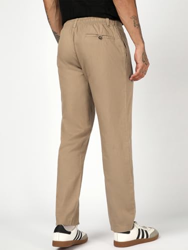 Image of Bewakoof Men's 100% Cotton Solid Regular Fit Trousers | Pant for man | Chinos pants for men | Men trousers | Casual Pants for Men | Trousers for man | Men's Regular Casual Pants | Cotton Pant for Men | Everyday Casual | Utility Streetwear | Lightweight & Flexible