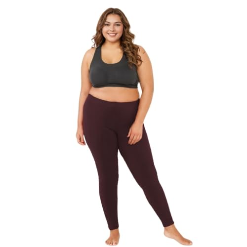 Image of Adira | Plus Size Leggings for Women | Plus Size Leggings for Women | High Waist | Ankle Length | Soft Cotton & Elastane Blend | Non-See-Through | Gusset Crotch Prevents Ripping