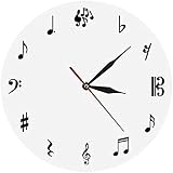 Horloge Murale Studio de Musique Moderne Signe Mural Horloge Notes de Musique Treble Clef Musique Mur Art Horloge Décorative Le Musicien ou Les chanteurs