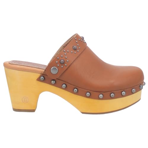Dingo Womens Deadwood Studded Mule Clogs Casual - Brown - Size 9 M