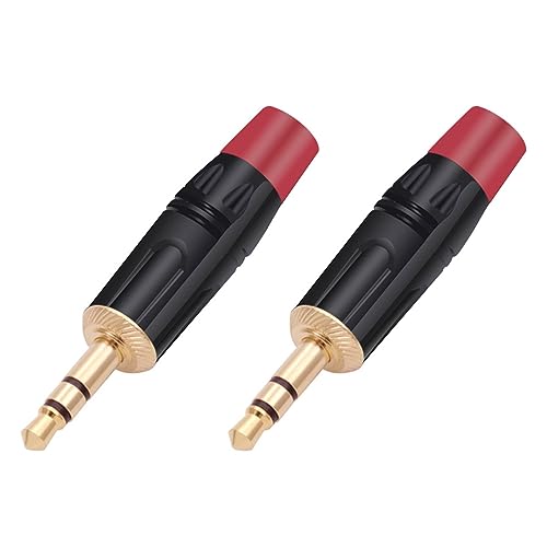CHAOSEE 100 STKS 3,5 MM 3 Polen Stereo Mannelijke Plug Solderen 3 Pins 3.5MM Stereo Plug DIY Hoofdtelefoon Jack Draad Connector (kleur: Rood)