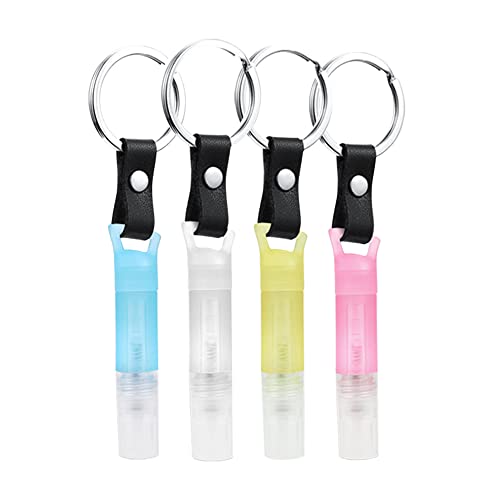 SHEEAST Mini Spray Bottle with Keychain 4pcs Mini Empty Refillable