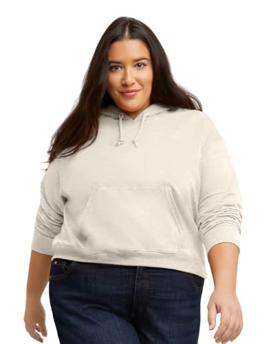 Sweat à capuche court grande taille Hanes bouclette naturel 3X