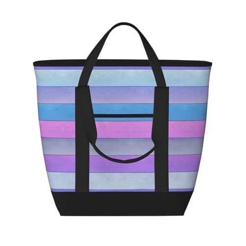 Grand sac fourre-tout doux et isotherme avec imprimé grain de bois coloré