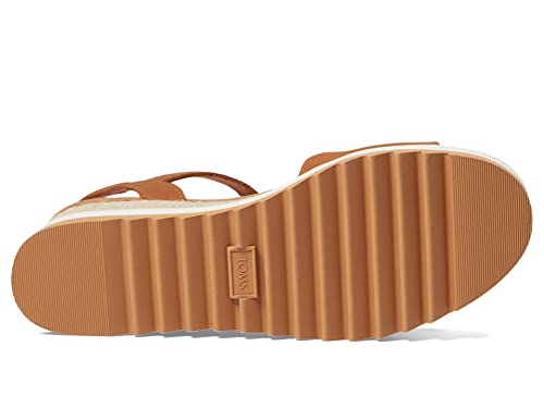Image of TOMS Women's Diana Wedge Heel Sandal, Leather Upper, Rope-Wrapped Midsole, Adjustable Strap, Buckle, OrthoLite Insole