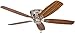 Honeywell Ceiling Fans Glen Alden, 52 Inch Classic Flush Mount Indoor LED Ceiling Fan with Light, Pull Chain, Quick-2-Hang Dual Finish Blades, Reversible Motor - 50182 (Brushed Nickel)