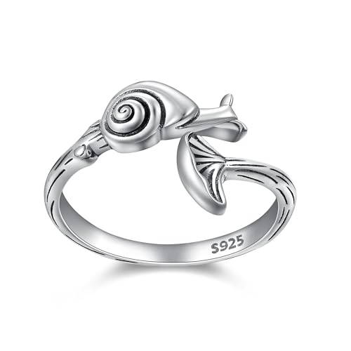 La Mejor Lista de Platos para caracoles los más solicitados. 43 Iringnier - Anillos de hongos para mujer, de plata de ley con caracol ajustable, inspirado en la naturaleza, ajustable, joyería de hongos, regalo para mujer
