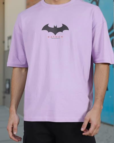 Image of Men's Oversized Batman T-Shirt - Cotton Half Sleeve Graphic Tee | Superhero Printed Casual T-Shirt for Men