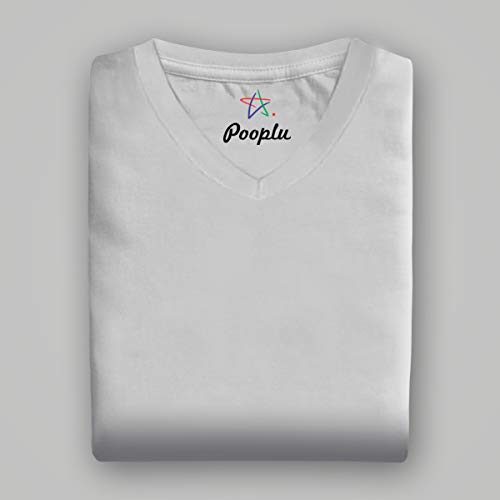 Image of Pooplu Women's Regular Fit Premium Plain 100% Cotton V Neck Half Sleeves, Casual Plain Pootlu Tees and Tshirts.