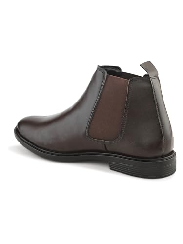 Image of STANPHORD Men's Chelsea Boot | Synthetic Leather | Slip-On | Cushioned Insole | Casual Wear | Black | Brown | 36052126