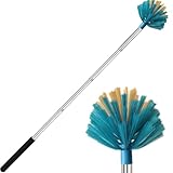 Cobweb Duster with Extension Pole，Medium Stiff Bristles Cobweb Duster Head ，Adjustable from 28 to 56 inches Long Duster for High Ceilings, Suitable for Ceilings, Walls, Indoor Outdoor Environments