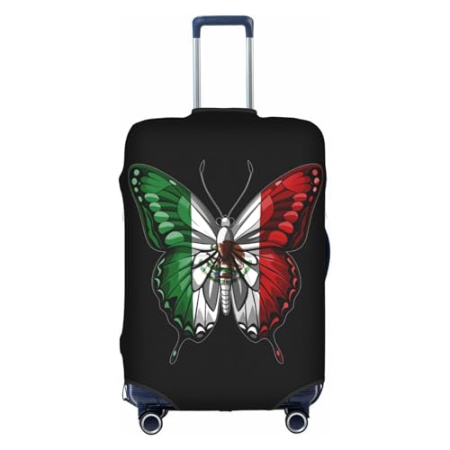 Butterfly Mexico Mexican Mex Flag Travel Luggage Cover Washable Suitcase Case Suitcase Protector Fit Luggage Cover Large