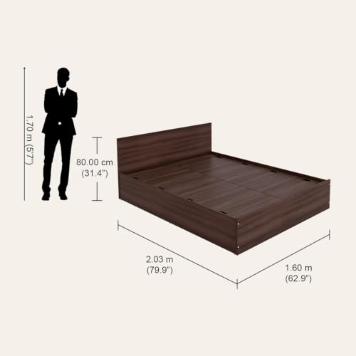 Image of Interio by Godrej EWA Engineered Wood Queen Bed and 2-Door Wardrobe Set