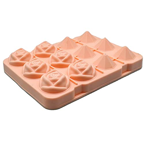 Moldes de silicona flexible de grado alimenticio para cocina, para vino, cócteles, moldes de silicona con forma de rosa