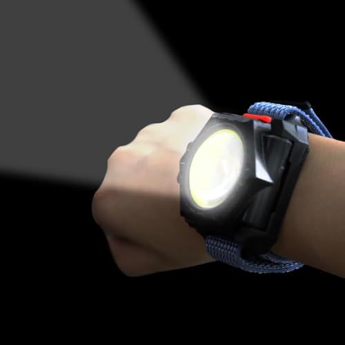 Siuyiu Running Light, 200 Lumen Rechargeable Wrist Flashlight, 120°Wide Flood COB Light, Waterproof Running Lights for Runners, Jogger, Outdoor Adventure