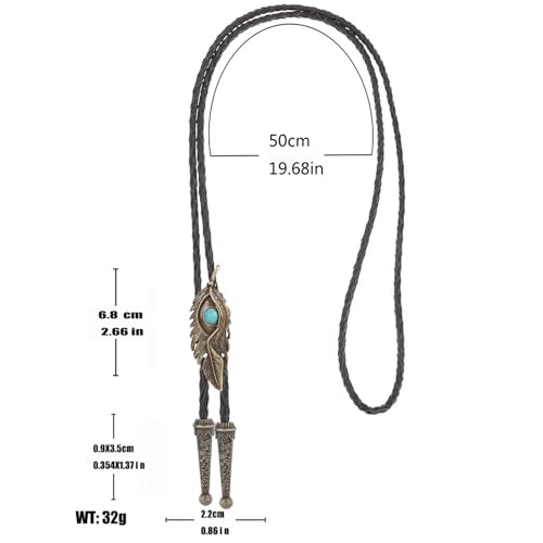 Image of Cowboy Bolo Tie for Men, Vintage Cow Skull Bolo Tie Necklace Native American Necktie for Men Women