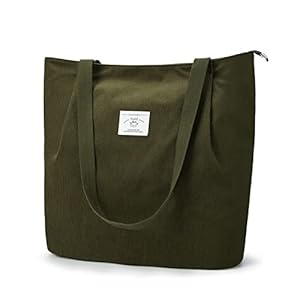 KALIDI Waterdichte Corduroy Tote Bag Met Rits Casual Hobo Schoudertas Handtas Grote Capaciteit Koord Tote Tas Vrouwen Boodschappentas Voor School Werk College Dagelijks Gebruik