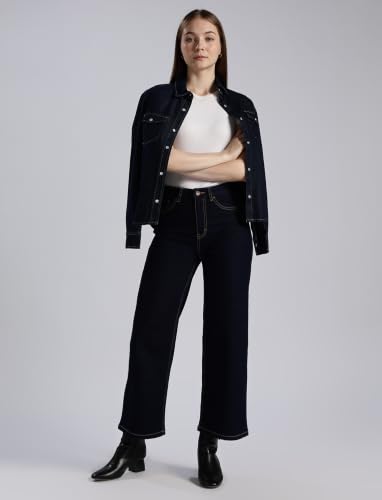Image of INKD Women's Stretchable Flare Jeans | High-Rise | Full Length Wide Leg Jeans for Women | Comfort Fit