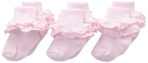 Image of Jefferies Socks Girls 2-6X Misty Ruffle Turn Cuff 3 Pair Pack Socks