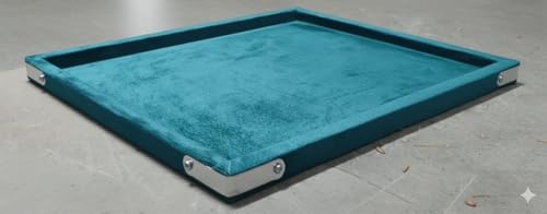 Image of Velvet Jewellery Display & Beading Tray | 12 x 9 Inch Organizer Tray for Necklaces, Bracelets, Cosmetics & Craft Storage | Soft Velvet Finish, Durable & Multipurpose (Pack of 1) (Rama Green)