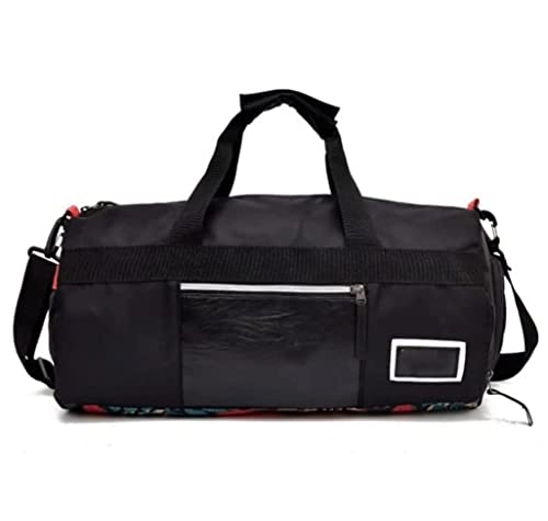 Gym Bag for Men Women, Travel Bags, Small Fitness Workout Sports Duffle Bag with Shoes Compartment, Water Resistant Overnight Weekender Duffel Bag (Black)