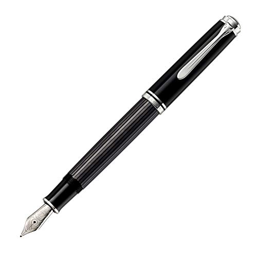 Pelikan Souverän Stresemann 957555 M805   Pluma estilográfica de émbolo (plumín M, en caja plegable), color gris antracita
