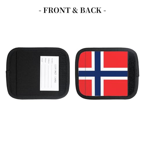 2 Pcs Luggage Handle Wraps, Norwegian Flag Print Grip Handle Cover/Travel Bag Identifier for Suitcase Accessories4