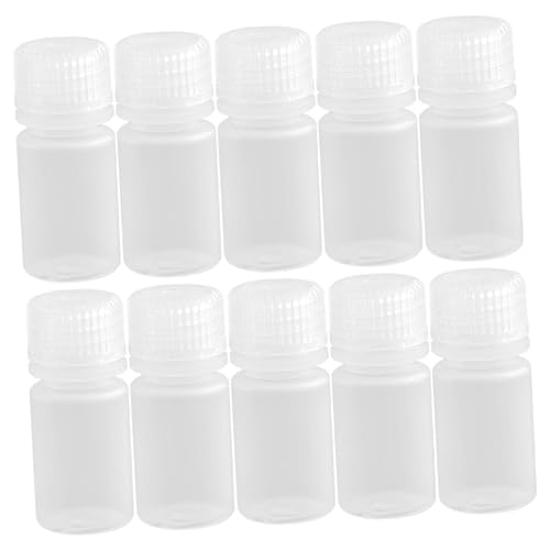 VILLFUL 10pcs Acid-Base Acid Resistance Bottle Lab Reagent Bottle Liquid Samples Bottle Clear Bottle with Lid Clear Reagent Bottle Acid Bottle Lab Chemical Pp Transparent