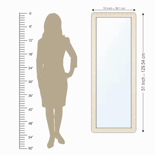 Image of Creative Arts n Frames 15x51 inch Highland Pine Finish Long MDF Wood Wall Hanging Mount HD Mirror Home Decor Items Living Room Bathroom Bedroom Hotel Office (Highland Pine Finish Color HD Mirror)